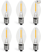 C7 0.6W 2700K Featuring Standard E12 LED Bulb Candelabra Base Replacement Night Light 6 Pack
