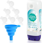 Refillable Bottle for Swiffer Power Mop - 720 ML/24 FL OZ - Leak-Proof HDPE Material Solution Bottle, 1 Empty Bottle + 6 Silicone Pads + 1 Foldable Funnel