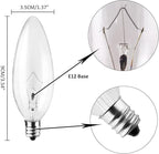 12-Pack 60W 110V Incandescent Candle Light Bulbs Dimmable Chandelier Light Bulbs, E12 B10 Clear Candelabra Base Bulbs for Pendants or Outdoor, Ceiling Fan, Fireplace, Wall Sconces