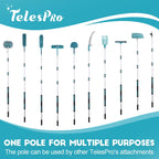 20 Feet High Reach Window Squeegee with 5-12Ft Extension Pole, Window Cleaner Tool with 3-Stage Telescoping Pole, Window Cleaning Kit with Rotatable Head (2 Squeegee & 2 Microfibre Cloths)