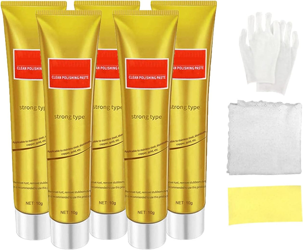 Instashine Metal Polish Cream, Ultimate Metal Polish Cream, Fixini All Metal Polish Cream, Instashine Metal Polish, Ultimate Metal Polishing Cream for Stainless Steel/Aluminum/Brass/Copper (5Pcs)