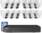 【4K HD+121°Wide View】 Hiseeu 12MP NVR 12 Pcs 4K PoE Security Cameras, 4 TB HDD for Home Surveillance Outdoor&Indoor, 2 Way Audio, Color Night Vision, Human Vehicle Detect, 7/24 Record, 0 Monthly Fee