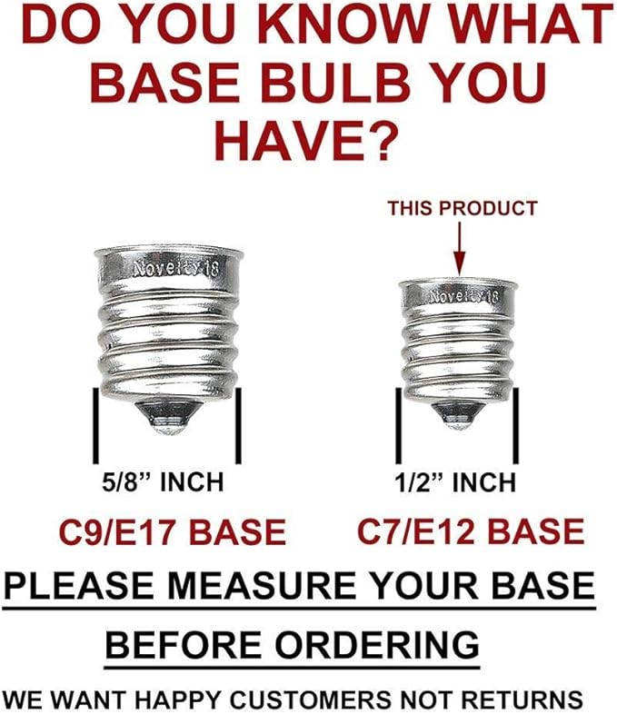 Novelty Lights 500 Case C7 Outdoor Ceramic Christmas Replacement Bulbs, Multi, C7/E12 Candelabra Base, 5 Watt