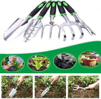 Garden Tool Set, 8 Pcs Heavy Duty Aluminum Rustproof Gardening Hand Tools，with Non-Slip Rubber Grip,Durable Storage Tote Bag,Outdoor Hand Tools, Idea for Transplanting, Weeding, Digging and Planting