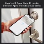 Level Lock+ WiFi Deadbolt Smart Lock - World's Smallest Smart Lock Plus Apple Home Key - Lock/Unlock Anywhere - Level App for iOS & Android - Works with Alexa, Apple & Google Home (Satin Nickel)