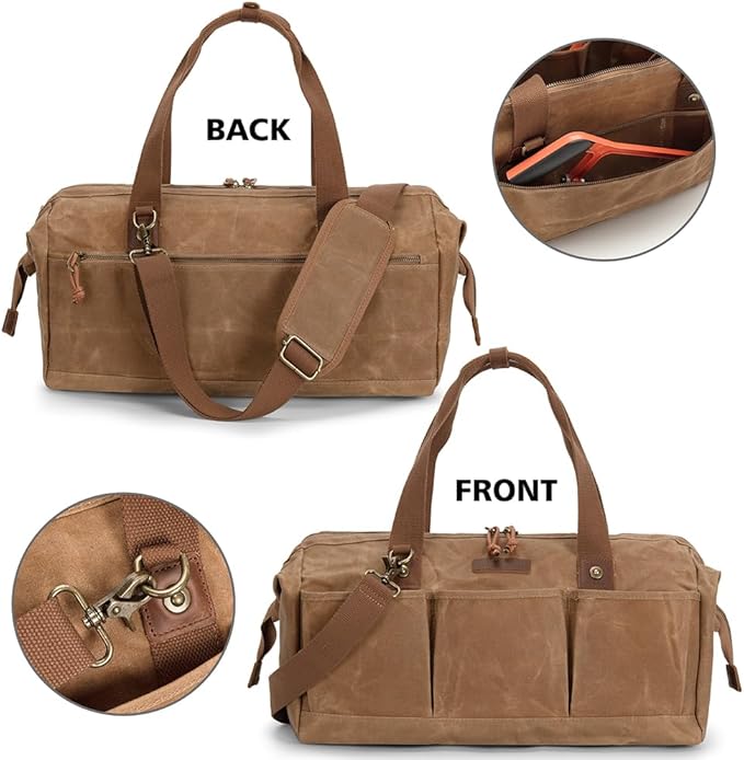 Heavy Duty 18-Inch Tool Bag with 12 Pockets, Large Zippered Tool Organizer, Portable Empty Toolbox for Mechanics, Electricians, DIY – Durable Soft Handle, Ideal Father’s Day or Birthday Gift