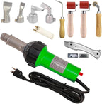 1600W Hot Air Plastic Welder Gun Plastic Repair Welder Kit, PVC Vinyl Rod Welding Gun, Flat Welding Nozzles, Various Welding Flooring Roofing Accessories Tool Set