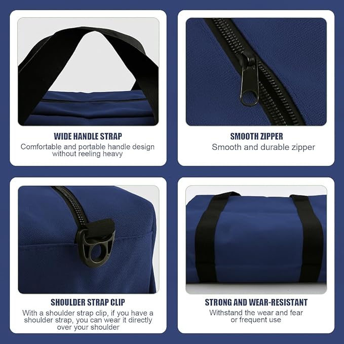 Small Tool Bag,Close Top Wide Mouth Tool Organizer Bag,Large Capacity Tool Bags for Men,Canvas Tool Storage Bag for Storage Handbag for Screwdrivers,Wrench,Pliers Hand Tools (Royal Blue, 12 Inch)
