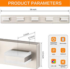 SOLFART 5 Light Bathroom Vanity Light Brushed Nickel Bathroom Vanity Light Fixtures Over Mirror Led Lights for Restroom Nickel