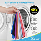 AIDEA Microfiber Cleaning Cloth Roll, White 50PK, Tear Away Reusable Paper Towels, Commercial Shop Rags, Microfiber Towels for Cars, Lint Free Rags for House, Kitchen, Automotive, 11.5"×11.5"