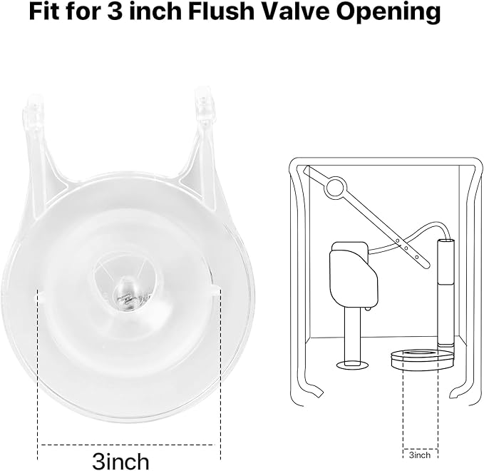 3-Inch Toilet Flappers Replacement Kit for Gerber 99-827, 3 Inch Toilet Flush Valve with Stainless Chain and Hook, High Performance Silicone Toilet Flapper - Reliable Toilet Flapper (Clear 2 PCS)