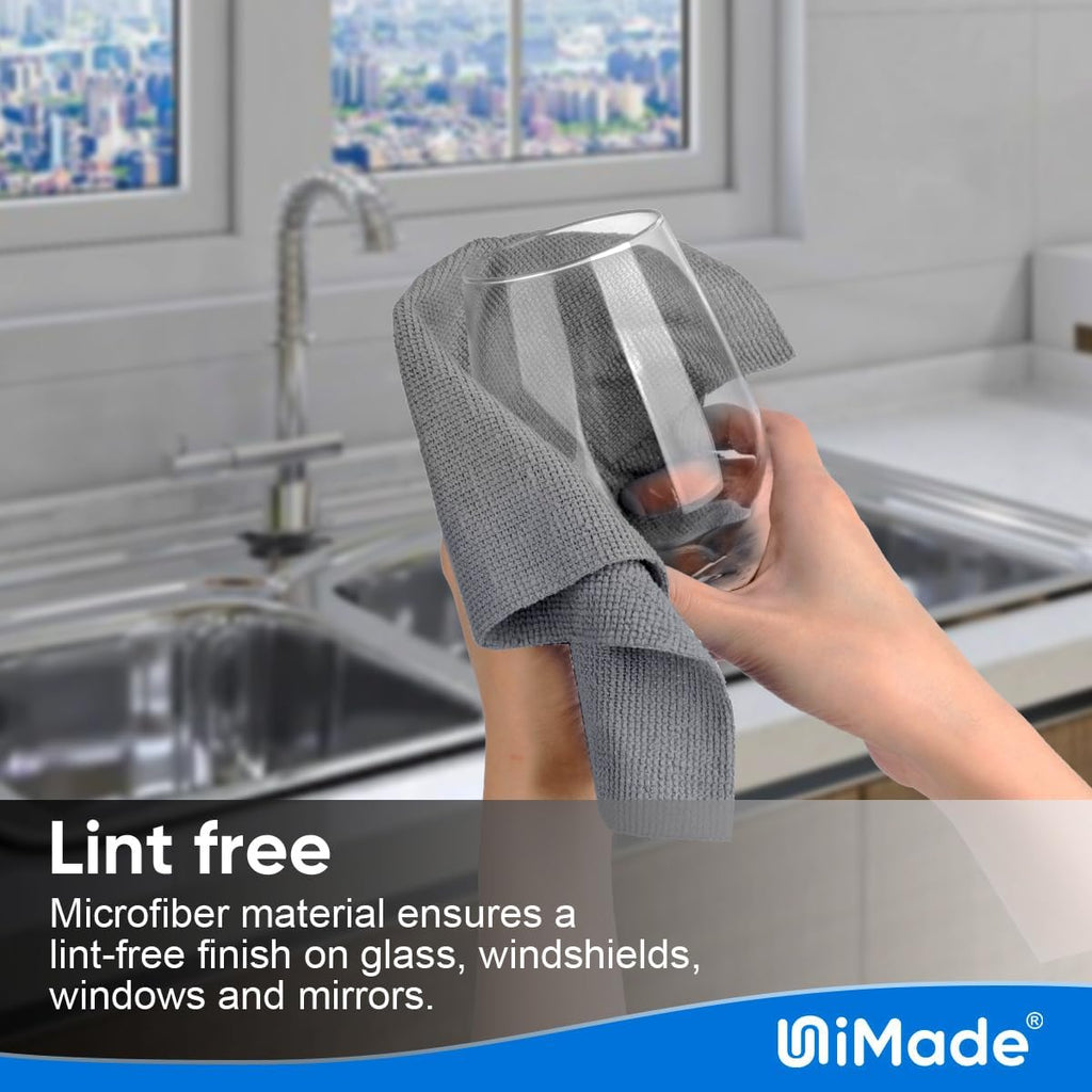 Shop Towel Rags, 20 Pack Reusable Shop Rags Bulk Microfiber Cleaning Cloth Lint Free Cleaning Towels for Car Kitchen Automotive Bar Mechanic Restaurant Garage, 11.5"x 11.5", Grey