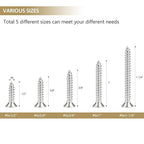 162 Pieces #6 x 1/2" 5/8" 3/4" 1" 1-1/4" Phillips Countersunk Head Self-Tapping Screws, Wood Screws Assortment Kit, 304 Stainless Steel