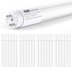 JESLED 24 Pack 4FT T8 LED Bulbs,18W 2400LM 5000K Led Tube Light,Plug and Play or Ballast Bypass,Hybrid Type A+B T10 T12 Fluorescent Bulbs Replacement,Single or Double End Powered,ETL