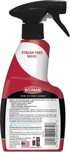 Weiman Glass Cooktop Cleaner & Polish For Daily Use on Ceramic, Induction Stove Top, Removes Grease & Oily Residue, Streak Free Shine, 12 oz, 2 Pack, Micro Fiber Buffing Towel