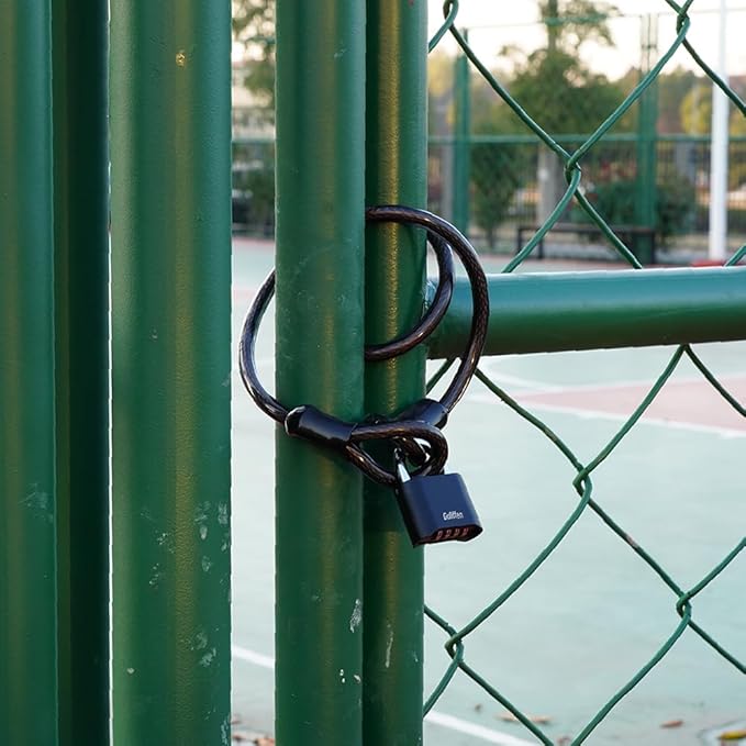 7 Pack Combination Lock 4 Digit Locks with Code Outdoor Weatherproof Padlock, Locks of Metal for Gate, Shed, Storage Unit (Black)