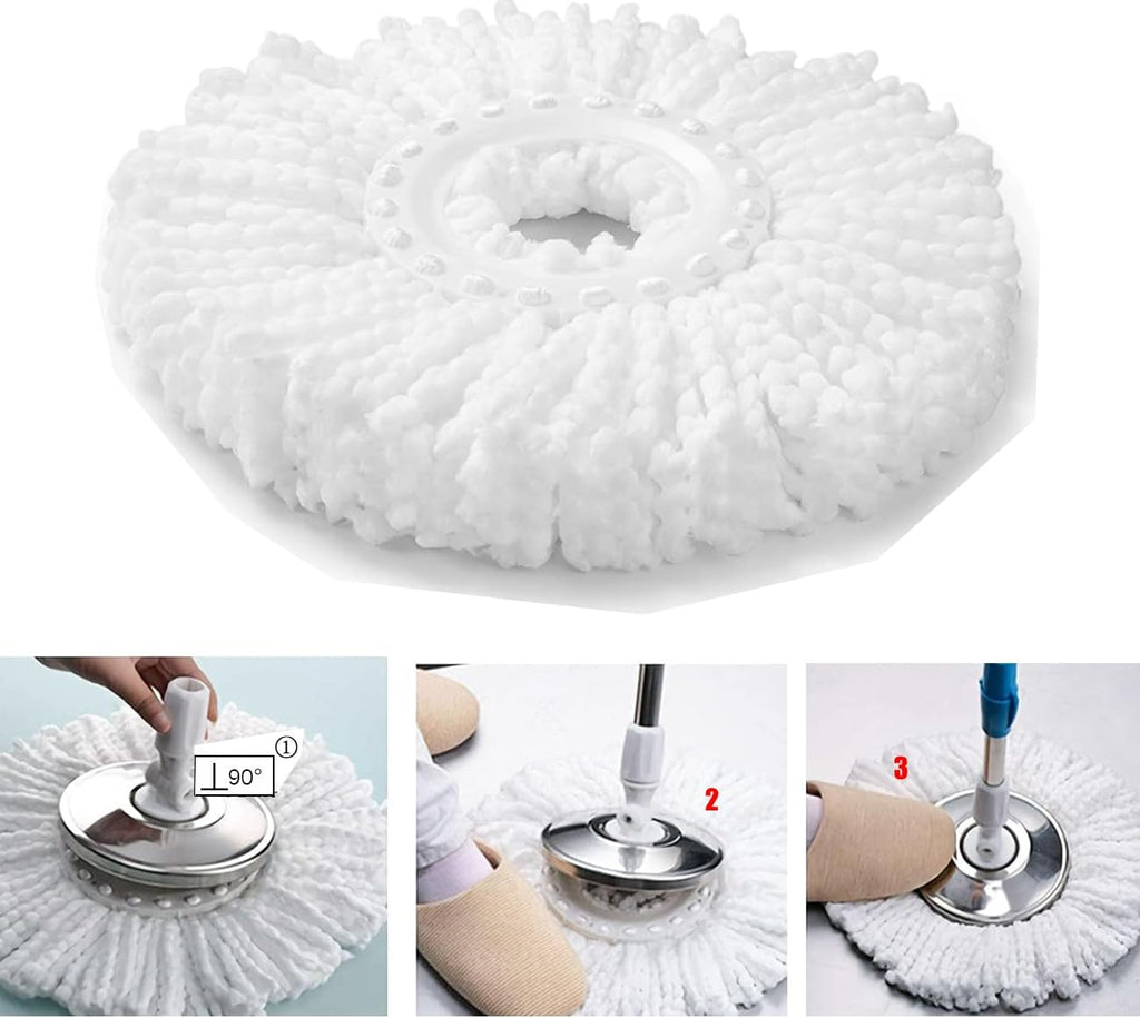 YWSHF Spin Mop Head Replacement Compatible with Hurrican, Mopnado, Cassabel 360 Spin Magic Mopping,Microfiber Spin Mop Refill Heads for Universal Round Shape Standard Size 5 Pack