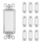 Legrand radiant TM870WCP6 15 Amp Rocker Wall Switch, Single Pole Decorator Light Switches, White (10 Pack)