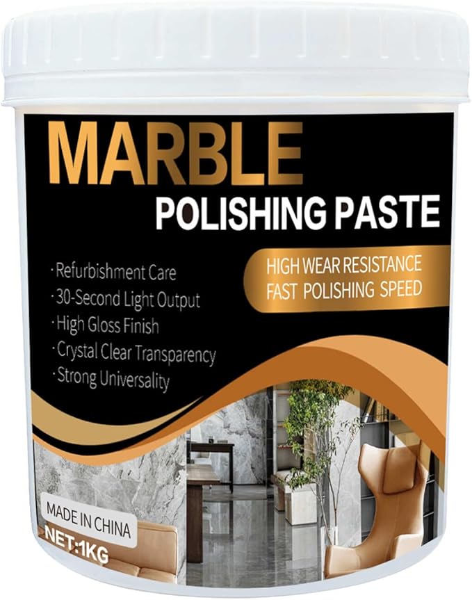 Marble Polishing Paste, Professional Marble Cleaner & Quartz Polish, Stone Sealer & Protector for Countertops, Floors, and Walls – Marble Polishing Compound Kit, 2.2LB (1 Piece)