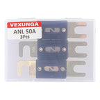 50A ANL Fuse 50 Amp Inline Blade Fuses 32V for Car Audio Inverter Automotive Stereo (Pack of 3 pcs)
