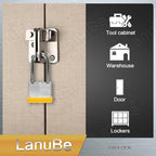 LanuBe Lock Laminated keyed Padlock (1-9/16", 40mm), keyed Alike Locks, Long Shackle,Marked Yellow Plastic Hoop, Pack of 6