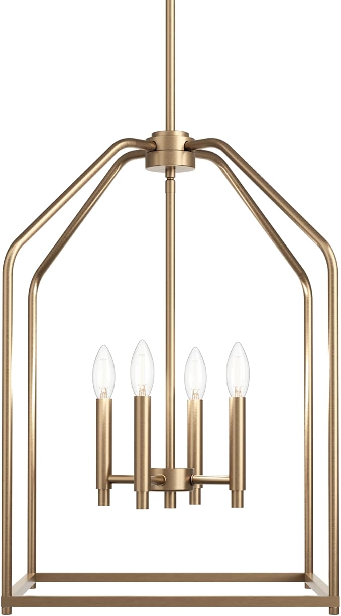 Kichler Madden 25.5" 4 Light Pendant in Champagne Bronze, Soft Modern Fixture, for an Entryway, Breakfast Nook, Laundry Room, (25.5" x 16"), 52722CPZ