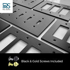 RIO SALTO Modern Metal Matte Black Toggle Light Switch Cover Metal Decorative Toggle Switch Covers Wall Plate Outlet Cover Black Wall Flip Switch Cover Socket Togle - Midsize 1 Gang