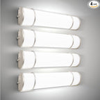 ASD LED 24" Vanity Flush Mount Light Fixture, Linear Bathroom Lighting Bar | 3CCT, Dimmable, ETL Listed | 25W 2600LM 3000-5000K 100-277V | Long Tube Bath Wall Sconce Over Mirror | Nickel, 4 Pack