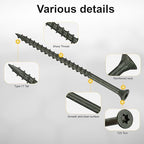 Deck Screws #10 x 3-1/2’’, T25 Star Torx Drive Flat Head Wood Screws, Green, 5lb