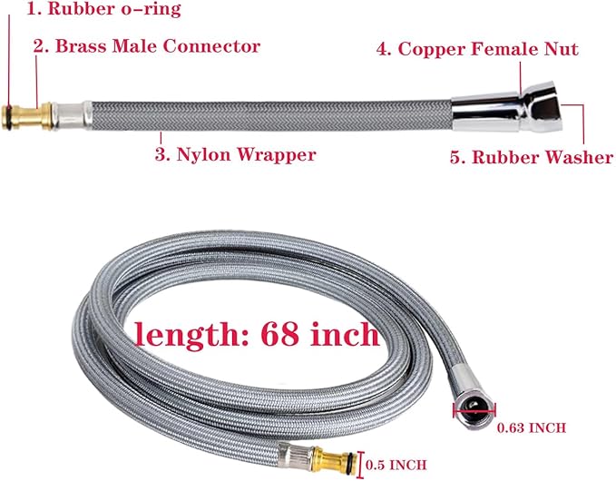 150259 Kitchen Faucet Hose Replacement for moen pull down faucet, Sink moen Faucet Replacement hose by phxon (Parts 150259)