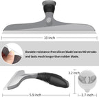 MR.SIGA Multi-Purpose Silicon Squeegee for Window, Glass, Shower Door, Car Windshield, Heavy Duty Window Scrubber, Includes Suction Hook, 10 inch, Gray & Black, 1 Pack
