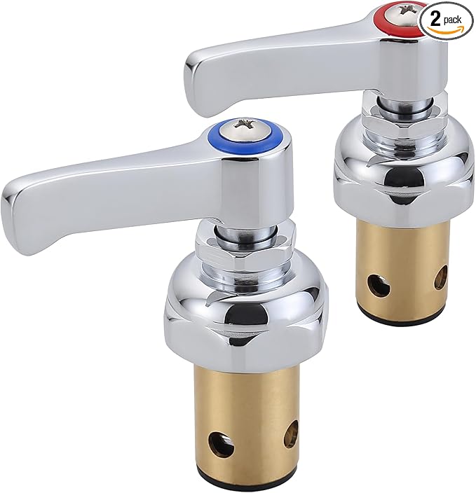 Hot and Cold Side Handle Stem Assembly for T&S Brass Eterna Spindle Assembly, Replace 002713-40 & 002714-40 Fits for All T&S Faucets Valve Replacement Part