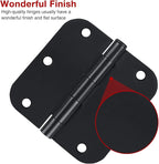 42 Pack Matte Black Door Hinges 3.5 Inch 5/8" Radius, Interior 3 1/2" Bi-fold Table Closet Rounded Hinge for Doors,Furniture,Farm,Book Shelf,Gate,Bed Room,Entryway,Patio,Playhouse,Kit
