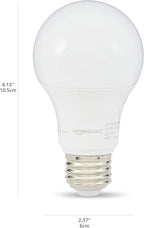 Amazon Basics A19 LED Light Bulbs 60 Watt Equivalent, Warm White (3000K), Energy Efficient 9W, Non-Dimmable, 10,000 Hour Lifetime, 24 Count (Pack of 1)