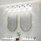 Aipsun Bathroom Light Fixtures Modern Vanity Light for Bathroom Crystal Chrome Vanity Light 5 Light (Exclude Bulb)