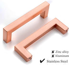 10 Pack Cabinet Pulls 3.75 Inch Hole Center Brushed Copper Square Cabinet Handles Dresser Drawer Pulls Modern Bathroom Cupboard Handles Stainless Steel Kitchen Cabinet Hardware