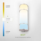 ASD LED 18" Vanity Flush Mount Light Fixture, Linear Bathroom Lighting Bar | 3CCT, Dimmable, Energy Star, ETL Listed | 20W 1650LM 3000-5000K 120V | Long Bath Wall Sconce Over Mirror | Nickel, 2 Pack