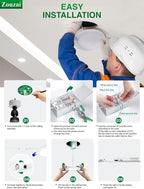 zouzai 1 Pack 8 Inch 18W Eqv 150W 1620LM 5CCT Ultra-Thin LED Recessed Ceiling Light with Junction Box, 2700K/3000K/3500K/4000K/5000K Selectable, 18W Eqv 125W, Dimmable - ETL and Energy Star Certified