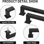 10 Pack 10"(256mm) Matte Black Cabinet Pulls Kitchen Cabinet Handles Drawer Pulls Cupboard Hardware for Cabinets CK0078