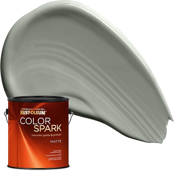 Rust-Oleum Color Spark Interior Paint and Primer in One, Matte, Thyme Flies, 1 Gallon