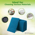 Non-Scratch Scouring Pads, 24Pcs Household Scour Pads for Kitchen, Garage and Outdoors, Reusable Dish Scrubber Pads for Pan and Metal Grill - Blue