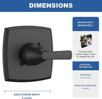 Replacement for D Faucet 14 Series Single-Function Shower Valve Trim Kit, Matte Black Shower Trim Kit Shower Handle T14064-BL(Without Cartridge)