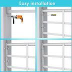 Fixed Window Safety Guard 19”x 38” Adjustable Width Prevents Accidental Falls, Non-Egress, Tamper Resistant Screws Included, White, Single Pack