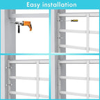 Fixed Window Safety Guard 14”x 38” Adjustable Width Prevents Accidental Falls, Non-Egress, Tamper Resistant Screws Included, White, Single Pack