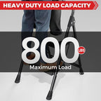 KINGRACK Step Ladder, Portable Folding Step Stool with Anti-Slip Wide Pedals, Heavy Sturdy Steel with Handrail, Safe-Lock Design, 800lbs Load Capacity, for Home and Kitchen, Black (2 Step Ladder)