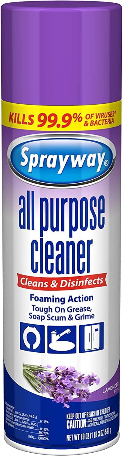 Sprayway Foaming Action All Purpose Cleaner and Disinfectant, Lavender Scent, 19 oz.,SW5013R
