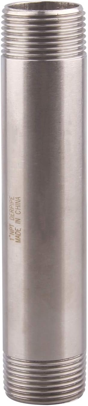 1" X 1" NPT Male Nipple Stainless Steel 304 Cast Pipe Coupling fitting 6" Length