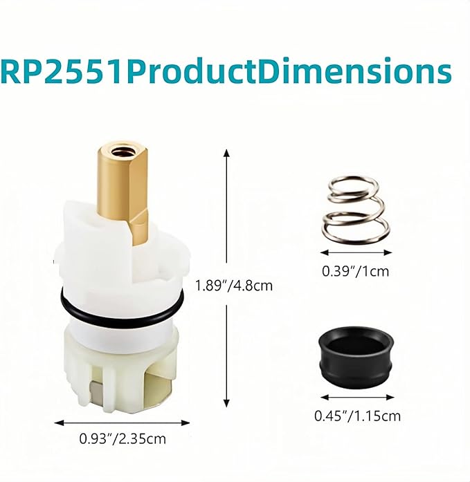 For Delta two handle Faucet Repair Kit,RP25513 faucet stem assembly Replacement Kit,Includes RP24096 Cartridge RP4993 Seat and Spring RP24097 Turn stop1/4, 2 Pack