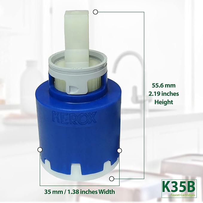 Kerox NKJ35A Single Lever Faucet Cartridge, Replacement Cartridge w/Right Rotation, Repair Kit for Kerox Single Lever Faucet - 35mm