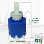 Kerox NKJ35A Single Lever Faucet Cartridge, Replacement Cartridge w/Right Rotation, Repair Kit for Kerox Single Lever Faucet - 35mm